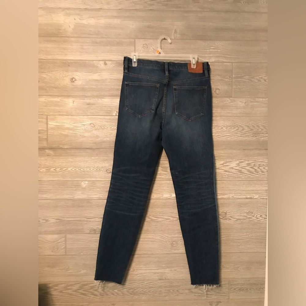 J.Crew Lookout High Rise Skinny Jeans Dark Wash Raw Hem Denim Size 31T
